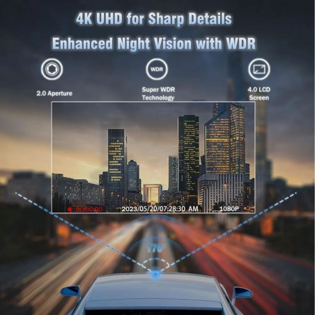 Cámara Retrovisor para Auto 1080p – Frontal y Trasera con Visión Nocturna