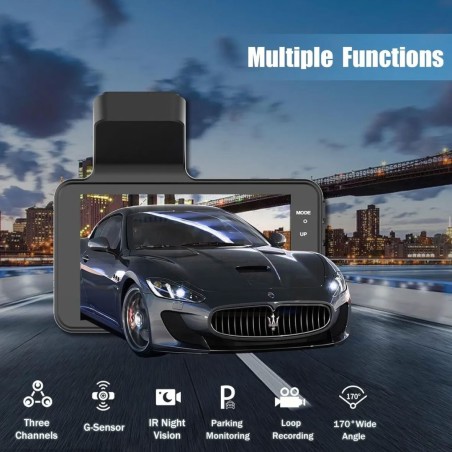 Cámara Retrovisor para Auto 1080p – Frontal y Trasera con Visión Nocturna
