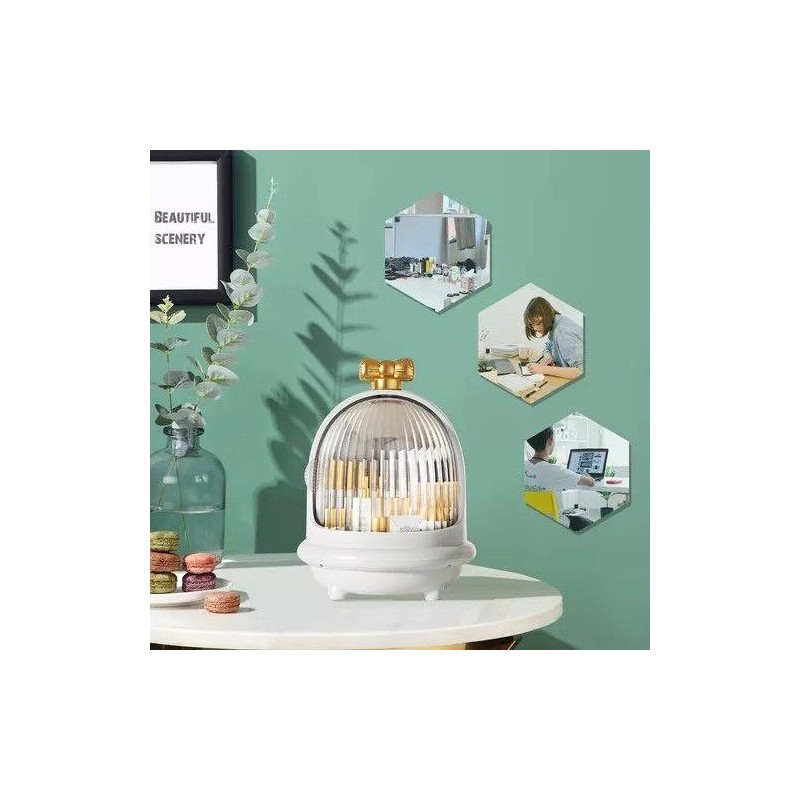 organizador maquillaje giratorio con tapa elegante tocador cosméticos 360 grados organizador maquillaje giratorio con tapa elegante tocador cosméticos 360 grados