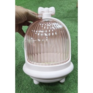 organizador maquillaje giratorio con tapa elegante tocador cosméticos 360 grados
