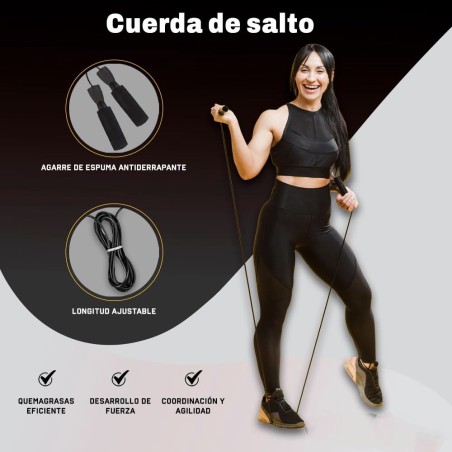 kit entrenamiento 7 en 1 abdominales ejercicio en casa rueda banda cuerda push up