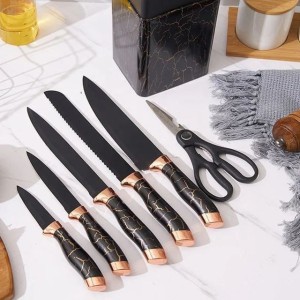 Set cuchillos cocina acero inoxidable soporte tijera afilador elegante