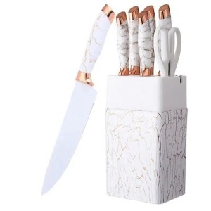 Set cuchillos cocina acero inoxidable soporte tijera afilador elegante