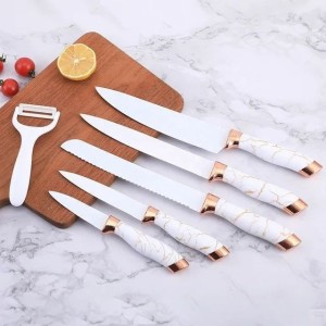 Set cuchillos cocina acero inoxidable soporte tijera afilador elegante