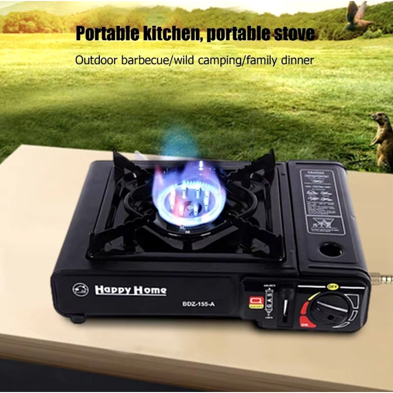 Cocina gas portátil camping estufa 1 quemador con repuesto y estuche Cocina gas portátil camping estufa 1 quemador con repuesto y estuche