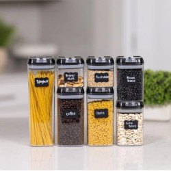Contenedores herméticos cocina organizadores despensa set 7 piezas apilables bpa free
