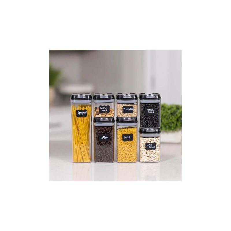 Contenedores herméticos cocina organizadores despensa set 7 piezas apilables bpa free Contenedores herméticos cocina organizadores despensa set 7 piezas apilables bpa free