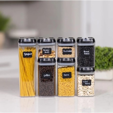 Contenedores herméticos cocina organizadores despensa set 7 piezas apilables bpa free