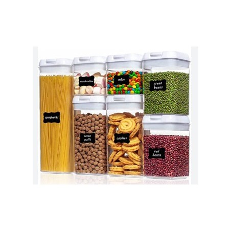 Contenedores herméticos cocina organizadores despensa set 7 piezas apilables bpa free