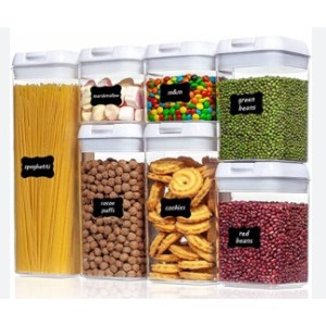Contenedores herméticos cocina organizadores despensa set 7 piezas apilables bpa free