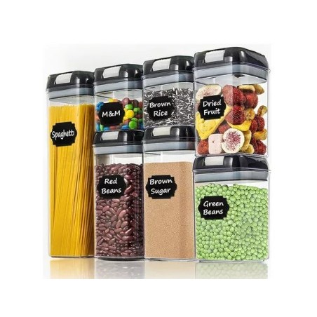 Contenedores herméticos cocina organizadores despensa set 7 piezas apilables bpa free