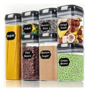 Contenedores herméticos cocina organizadores despensa set 7 piezas apilables bpa free