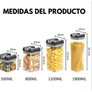 Contenedores herméticos cocina organizadores despensa set 7 piezas apilables bpa free