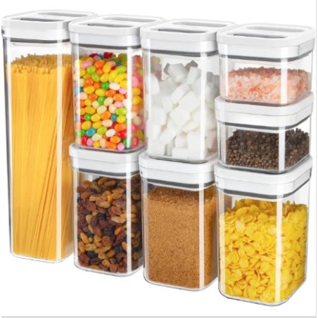Contenedores herméticos cocina organizadores despensa set 7 piezas apilables bpa free