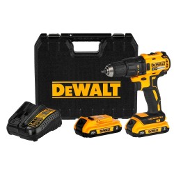 Taladro Inalámbrico DEWALT 20V + 2 Baterías y Maletín Profesional