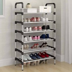 zapatera metálica 6 niveles organizador zapatos resistente vertical