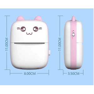 impresora térmica rosa portátil bluetooth 200dpi sin tinta