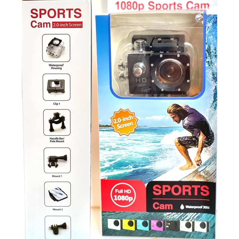 camara deportiva full hd 1080p tipo gopro sumergible 30 metros camara deportiva full hd 1080p tipo gopro sumergible 30 metros