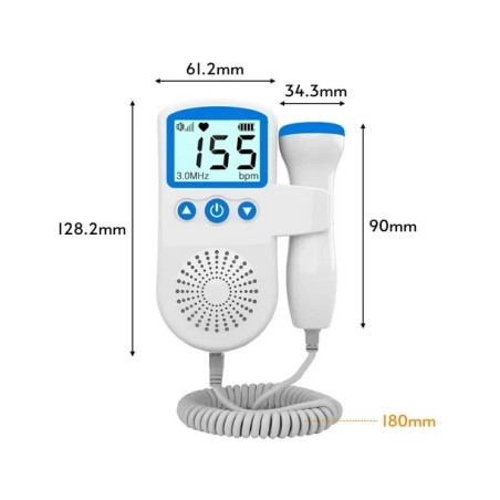 monitor fetal ultrasonico bebé prenatal lcd doppler